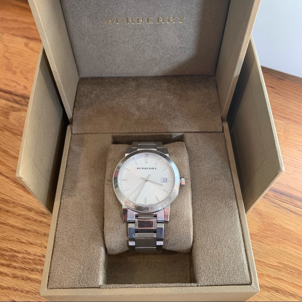 Burberry Silver Check Watch 38mm